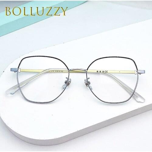 Irregular Polygon Square Eye Glasses Frame Women Men Glasses Designer Optical Frames Eyeglasses Vitange Metal Retro Butterfly