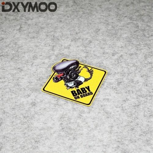 Warning BABY ON BOARD Auto Window Stickers Funny Robot Motorcycle Refrigerator Guitar Decals 120mm