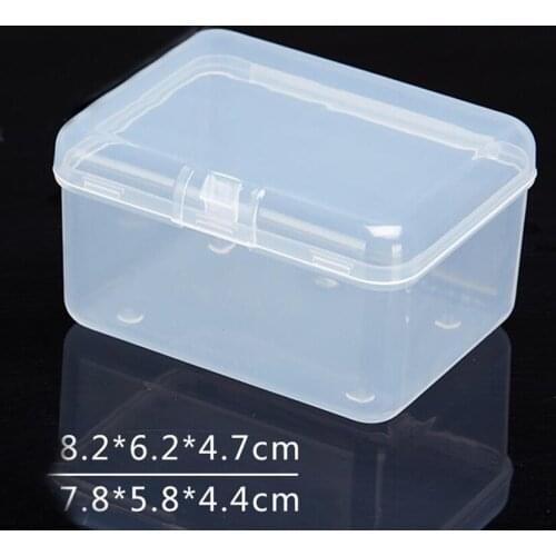 Transparent Plastic Storage Box Clear Square Multipurpose Display Case Plastic Jewelry Storage Boxes HOT 8.2*6.2*4.7mm