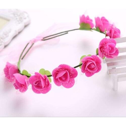 Multicolor ornament Girl Child Hair Band Ribbon Wreath Head Ornaments Area Children Toys Girls Flower Multicolor Fancy Party