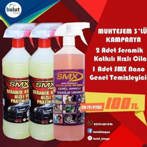 S M X 3 PCS SET (2 CERAMIC DOPED POLISH 1 GENERAL CLEANING SPREYİ) 447992493