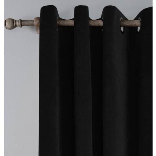 Light Luxury Modern Simple Black Italian Velvet Curtain High-end Thick Flannel for Living Room Bedroom Curtains Tulle Custom