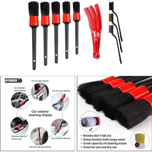 Multi-Purpose Car Detailing Brush Kit Automobile for Wheel Clean Brush