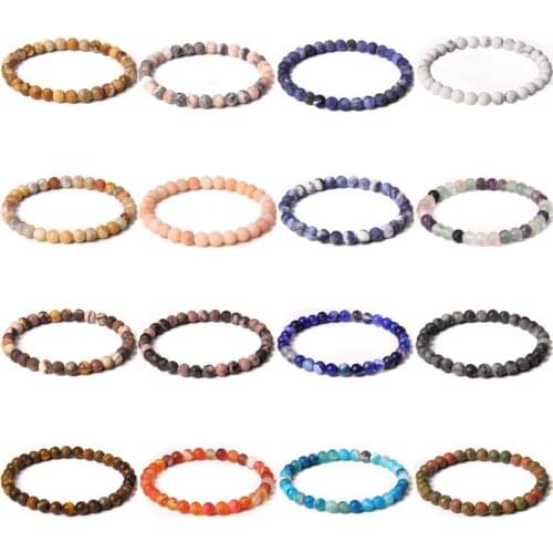 Vintage Stretch Bracelets Men Natural 6 mm Beads Bracelet Women Yoga Prayer Matte Tiger Eye Stone Bangle Women Unisex Jewelry