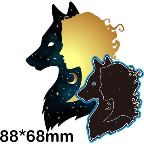 Cutting Dies Human Fox Animal Stencil Craft for Scrapbook Stamps Dies Embossing Paper Gift Card 88*68mm