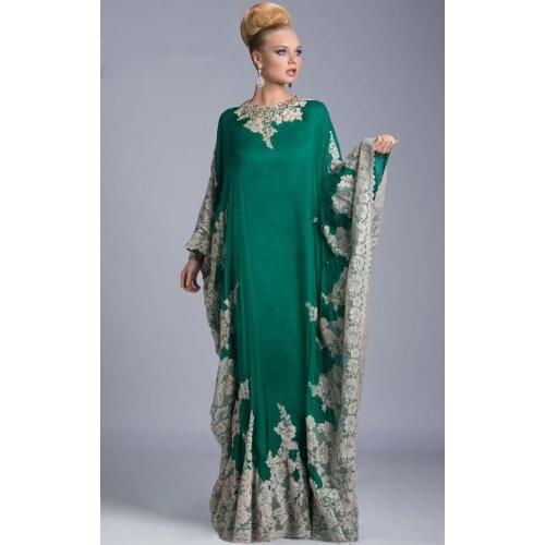 Abayas Dubai Kaftan Evening Dresses High Neck Long Sleeve Muslim Long Sleeve Maxi Dress Arabic Formal Evening Gowns Floor Length