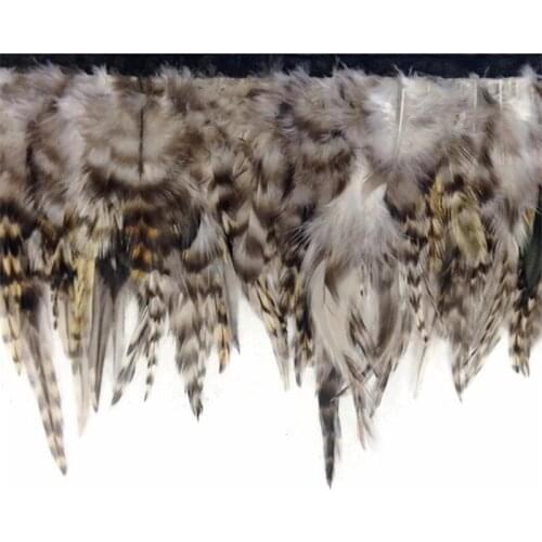 10Meters Natural Rooster Pheasant Feather Trims Fringe for Skirt/dress/costume Fringe Ribbon Trim Feathers for Crafts Plumas