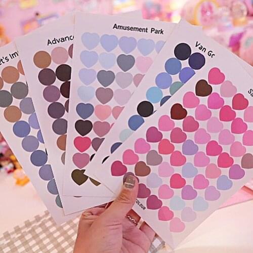 3Pc/lot Morandi Color Stickers Kawaii Dot Stationery Stickers Paper Adhesive Sticker For Kids DIY Scrapbooking Albums Supplies
