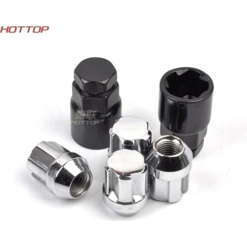4 Pieces Steel Anti theft Wheel Screw Bolts with Key For Mazda P1.5 Thread Size Chrome