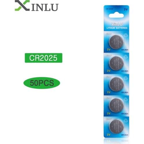 50PCS CR2025 Battery 1.5v Lithium Batteries ECR2025 DL2025 2025 KCR2025 BR2025 L12 button cell coin battery for watch flashlight
