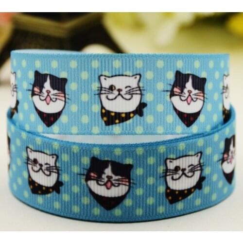 22mm 25mm 38mm 75mm Cat print Cartoon printed Grosgrain Ribbon party decoration 10 Yards X-02886