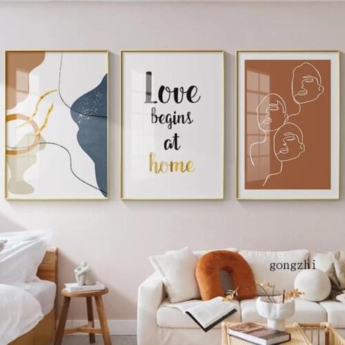 Face Outline Abstract Line Nordic Poster Colorful Color Block Canvas Painting and Prints Wall Art Picture Living Room Home Decor