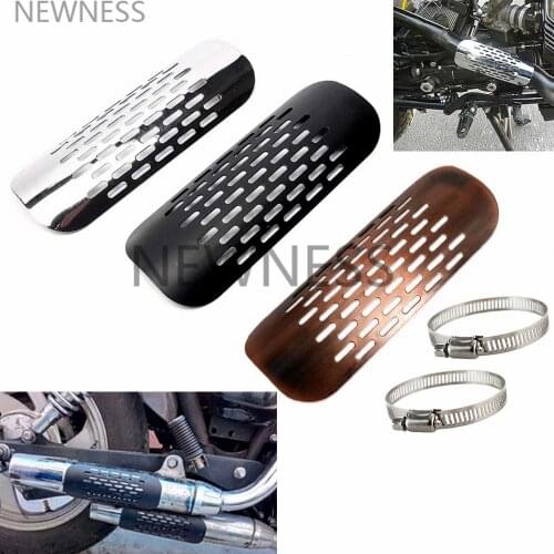 Motorcycle Accessories Universal Scooter Motorbike Vintage Exhaust Muffler Pipe Heat Shield Cover Guard for Harley Cafe Racer