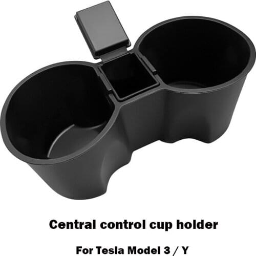 Car Central Control Water Cup Holder Water Cup Slot Slip Limit Clip Ashtray Anti-shake Drink Holder for Tesla Model 3 / Y 2021