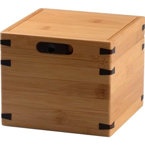 Slide button bamboo box exquisite dovetail tenon mortise structure handicraft storage gift cake Jewelry Biscuit candy cosmetic