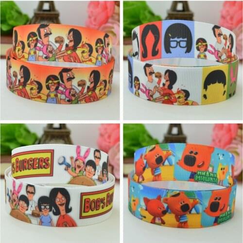 10 Yards 22mm 7/8" Cute cartoon Printed grosgrain ribbon hair bow Headwear DIY hair accessories retail
