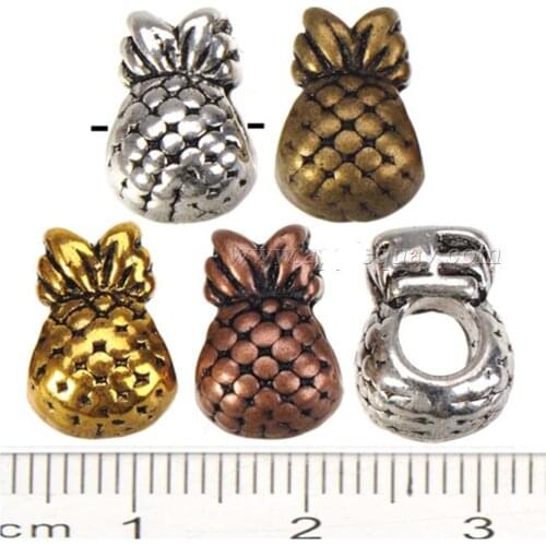Bracelets Beads Handicraft Charms DIY Fruits Pineapple Ananas Silver Metal Popular Classic New Jewelry Components 12*9mm 20pcs