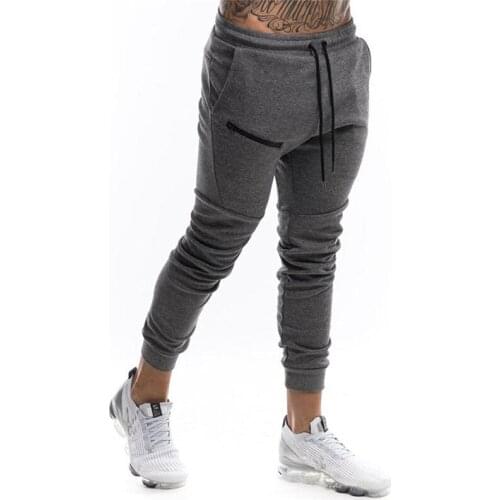 Men Zipper design Pants Fitness Casual Elastic Pants Bodybuilding Clothing Casual Navy Military Sweatpants Joggers Pants