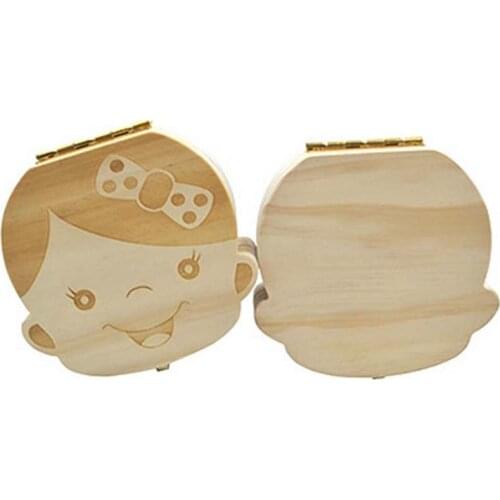 Wood Kids Baby Girl Boy Tooth Organizer Milk Teeth Storage Collecting Box Umbilical Cord Lanugo Saver Creative Gift