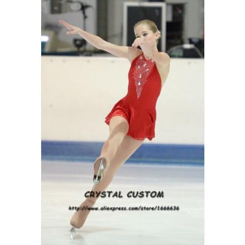 Custom Figure Skating Dress Children Graceful New Brand Girls Ice Skating Dress Competition DR4077