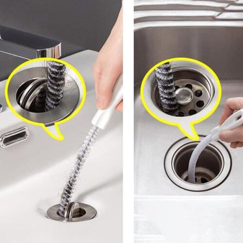 45cm Flexible Sink Claw Pick Up Kitchen Cleaning Tools Pipeline Dredge Sink Hair Brush Cleaner Bend Sink Tool