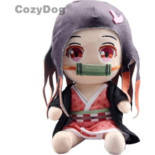20 cm Anime Demon Slayer Kamado Nezuko Plush Toys Doll Peluche Q Sitting style Cartoon Soft Stuffed Toy Baby Kids Birthday Gift