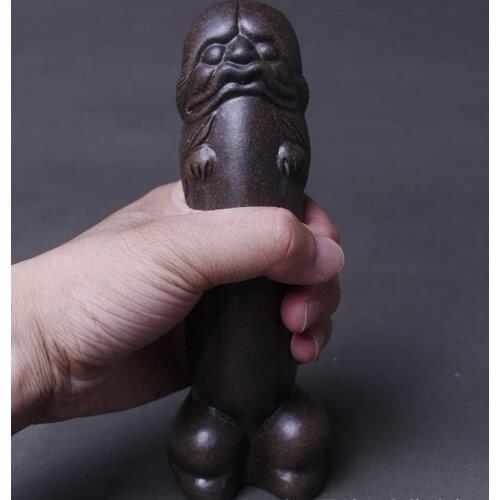 Chinese Tibet redware carved guard Foo Dogs Lion statues Fengshui Decoration Dildos Plugs Toy Anal Furry tea pet