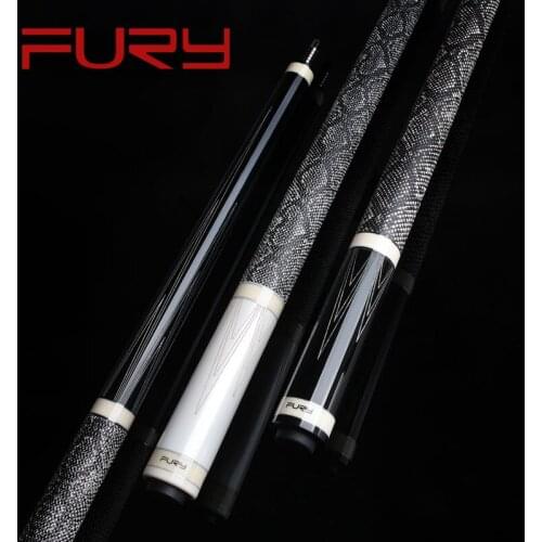 Fury Pool Cue Stick Kit Billiard Maple Shaft Snake Laser Carving Skin Pattern Leather Wrap 58 Length Kamui Tip Super Stability