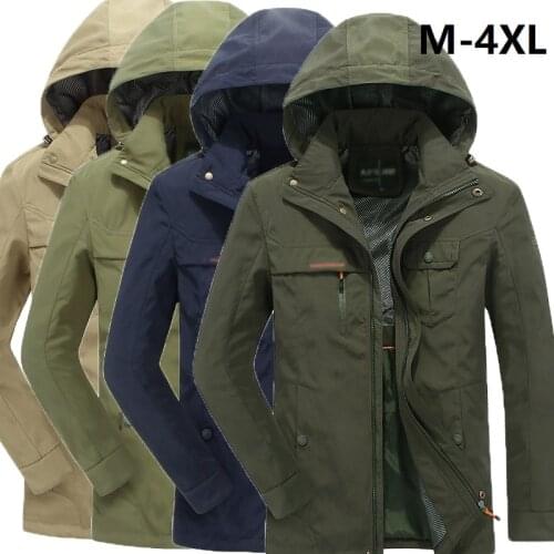 Tactical Military Jacket Men Casual Windproof Quick Dry Solid Color Coats Male Outdoor Sports Hiking Camping Bomber Mens Jackets