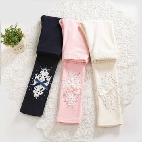 Toddler girls leggings autumn new Kids cotton lace Leggings 2-7y children Trousers skiny pants