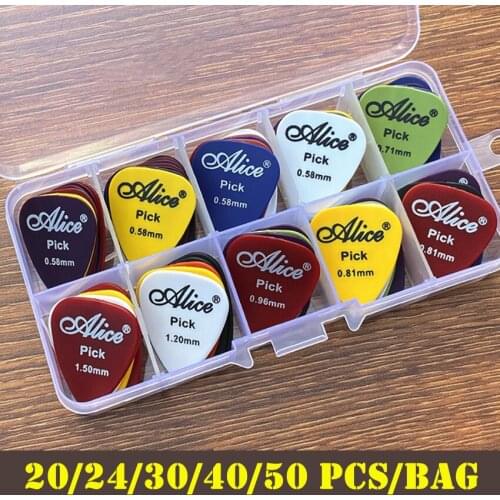 20-50Pcs/Set Electric Guitar Pick Acoustic Music Picks Plectrum 0.58/0.71/0.81/0.96/1.20/1.50mm Thickness Guitar Accessories