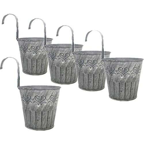 Metal Iron Flower Pot Vase Wall Hanging Balcony Garden Terrace Flower Pot Home Decoration - Artificial Flower Pot Vase Decoratio