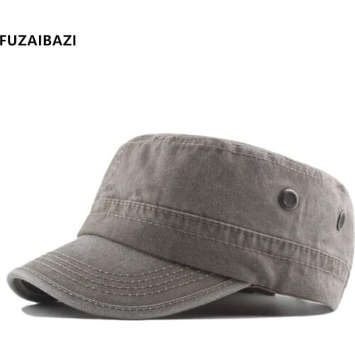 FUZAIBAZI Fashion New Mens Military Hats Washed Cotton Caps Fashion Brands Cap Adjustab Size Sports Tongue Caps Snapback Hat