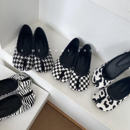 Bailamos Ninja Shoes Woman Microfiber Leather Comfy Flats Split Toe Slippers Soft Bottom Loafers Ladies moccasins