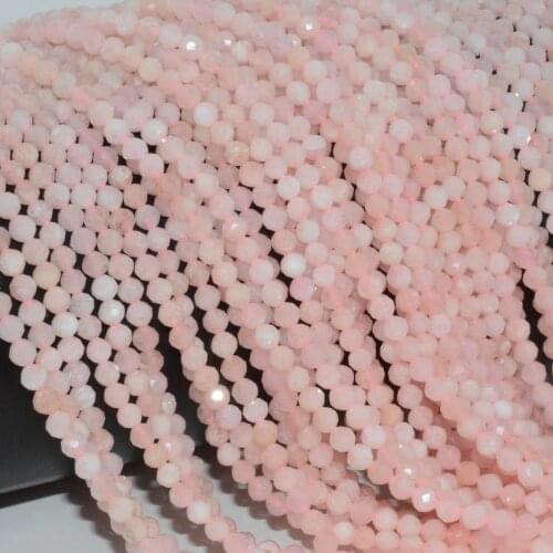 Natural Peach Pink Morganite Faceted Round Beads 4.5mm