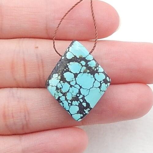 Natural Gemstone Turquoise pendant,Semi-precious stones, Jewelry accessories, birthday gift,25x20x7mm,4.2g