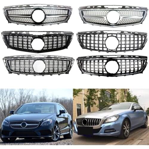 Front Bumper Racing Grill Billet Grille Cover For Mercedes-Benz W218 Cls-Class 2011-2014 Diamond GT