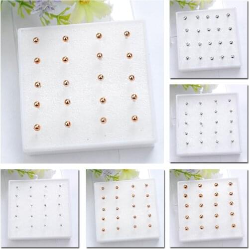 10 Pairs 2mm/3mm/4mm Gold Plated Silver Silver Stud Earring Ear Pin Ball Bead Head Earrings Ear Studs Jewelry