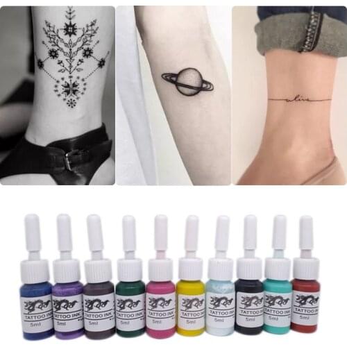 Color Professional Mixing Tattoo Ink Semi Permanent DIY Monochrome Tattoo Pigment Practice Set Beauty Body Art Paint TSLM1