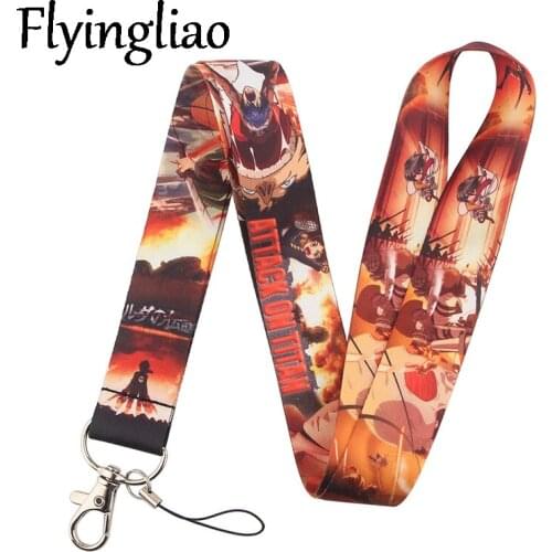 Attack on Titan Neck Strap Lanyards ID badge card holder keychain Mobile Phone Strap Gift Ribbon webbing necklace Decorations