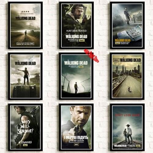 The Walking Dead movie retro Poster Retro Coated paper Bar Cafe Home Decor Painting Wall Sticker 42*30cm