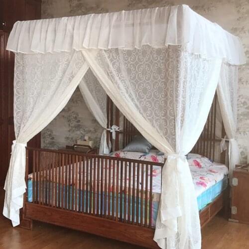 Europe Style Palace Mosquito Net Embroidered Bed Canopy Netting Custom-made Curtain Valance Drapery Bedding Home Decoration