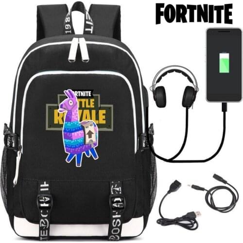 New Fortnite game surrounding canvas shoulder student office backpack outdoor usb interface school bag kids school supplies gift