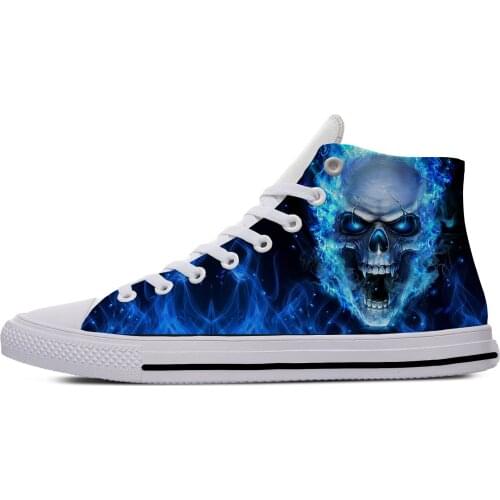 Skull Punk Rock Horror Hot Fashion Popular Funny Casual Canvas Shoes High Top Lightweight Breathable 3D Print Men women Sneakers