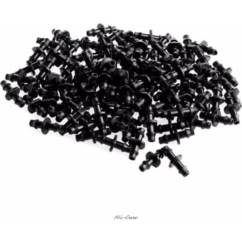 100PC Hot 1/4 "Barbed Connecteur Double Way 4 / 7mm Garden Drip Irrigation Hose