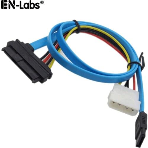 SATA 7 pin to SFF 8482 SAS 29 pin Adapter Cable with 4 pin Power Male Connector Adapter Converter for SAS Hard Disk-70CM