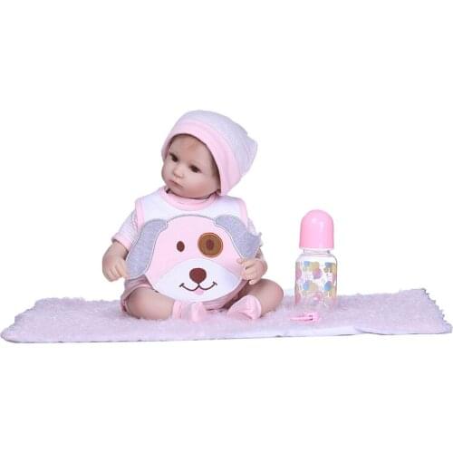 Newborn Baby Doll Silicone 16" Handmade Gifts Pacifier Milk Bottle Blanket