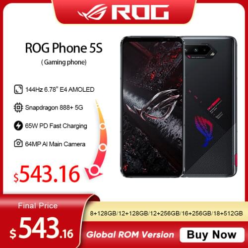 Asus ROG Phone 5 5G 6.78" 16GB RAM + 256GB ROM Snapdragon888 Android11 6000mAh Fast charging 65W ROG5 Professional Gaming Phone