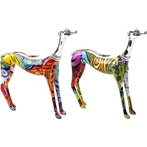 Painted Resin Doberman Dog Figurine Statue Home Office Decoration Craft Gift