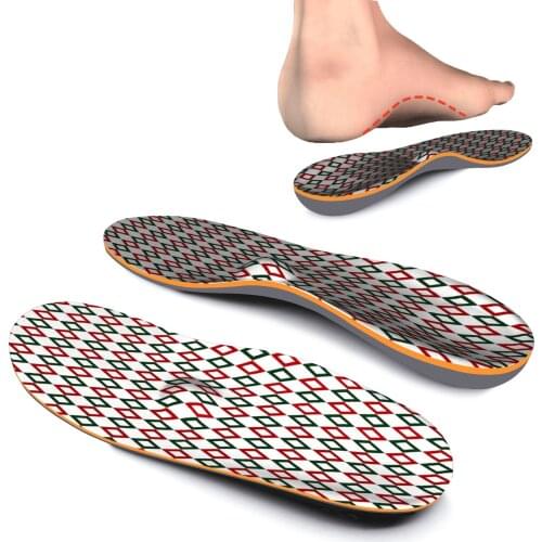 Red Printing Plantar Fasciitis Arch Support Insoles Memory Foam Insoles Relief Foot Pain for Women Men Sports Shoe Inserts